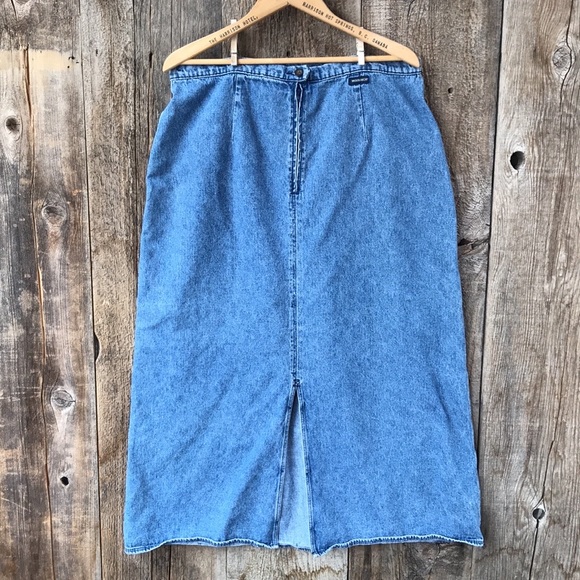 VTG 90s Woolrich Denim Maxi Skirt, 16 - Picture 3 of 5